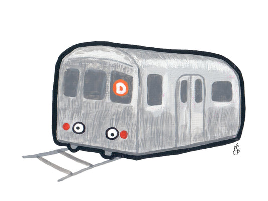 Illustration of a NYC subway train on a white background